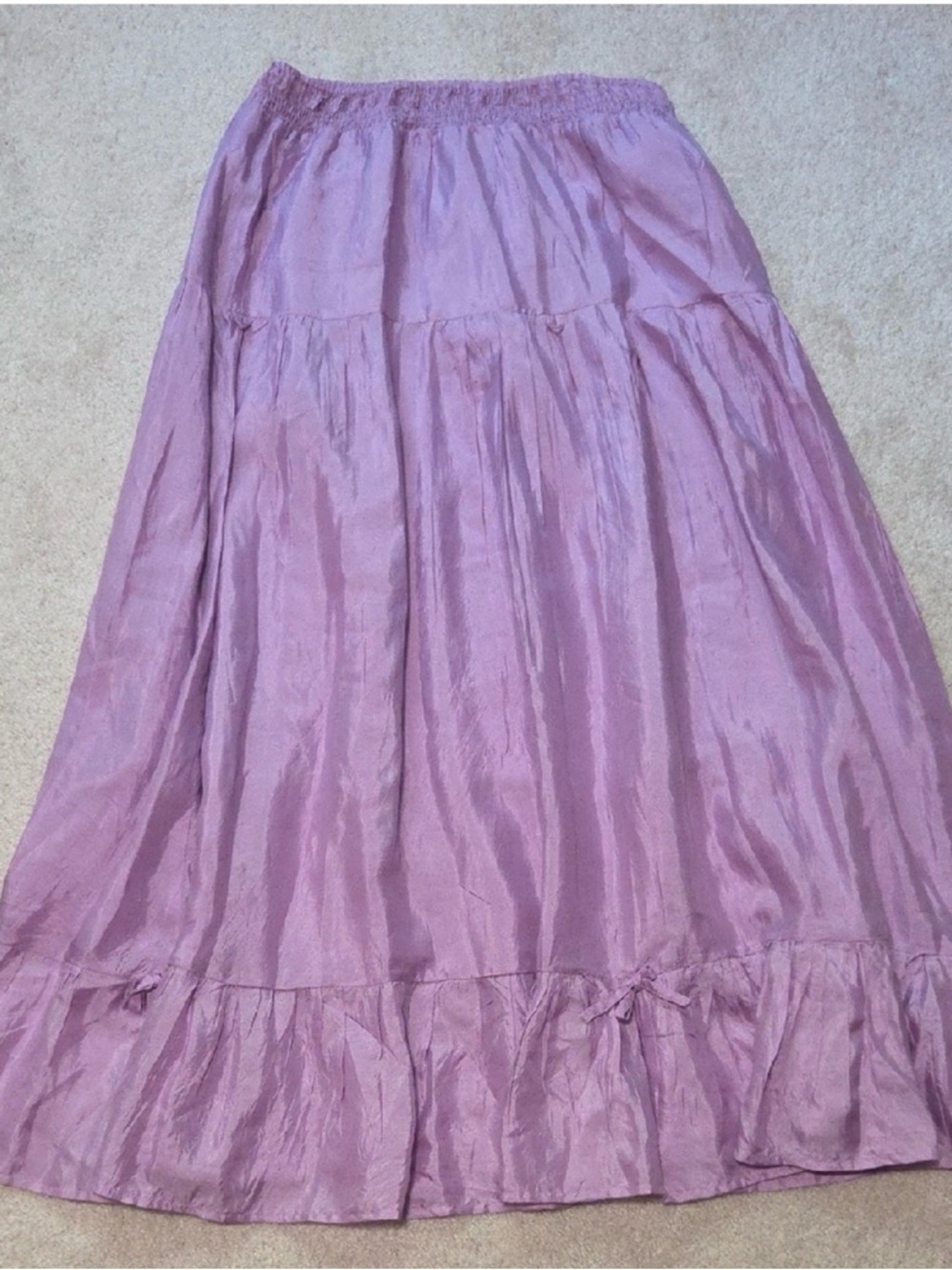 Garnet Hill Lavender Silk Skirt